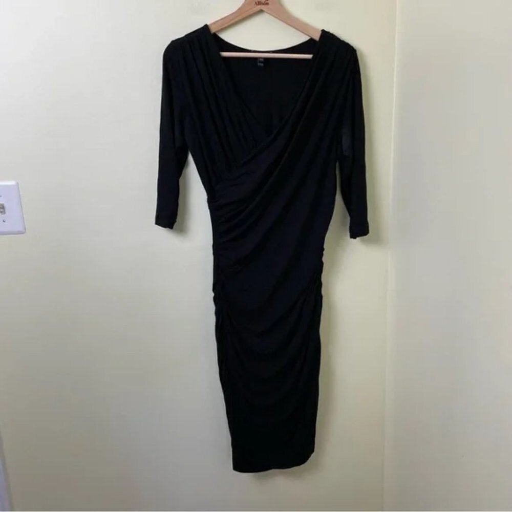 Baukjen Black Wrap Ruched Dress in Size 8
